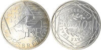 France 10 Euro Bretagne, Paris, Silver, KM:1648 -
