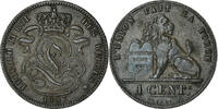 Belgium Centime Coin, Leopold II, Copper, KM:33.1 -