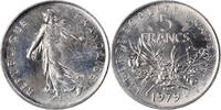 France 5 Francs Coin, Semeuse, Paris, FDC, Nickel Clad -