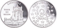 France 100 Francs-15 Euro Coin, La Tour de Belem - Lisbonne, BE -