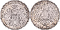 German States 3 Mark Coin, HAMBURG, Hamburg, Silver, KM:620 -