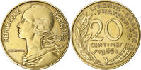 France 20 Centimes Coin, Marianne, Paris, Aluminum-Bronze -