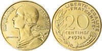 France 20 Centimes Coin, Marianne, Paris, Aluminum-Bronze -