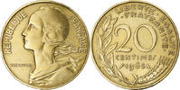 France 20 Centimes Coin, Marianne, Paris, Aluminum-Bronze -