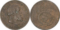 Brazil 10 Reis Coin, Pedro II, Bronze, KM:473 -