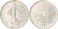 France 5 Francs Coin, Semeuse, Paris, Nickel Clad -
