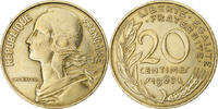 France 20 Centimes Coin, Marianne, Paris, Aluminum-Bronze -
