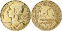 France 20 Centimes Coin, Marianne, Paris, Aluminum-Bronze -