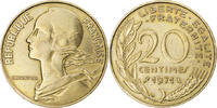 France 20 Centimes Coin, Marianne, Paris, Aluminum-Bronze -