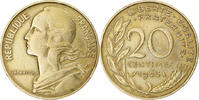 France 20 Centimes Coin, Marianne, Paris, Aluminum-Bronze -