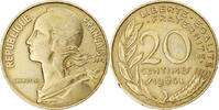 France 20 Centimes Coin, Marianne, Paris, Aluminum-Bronze -