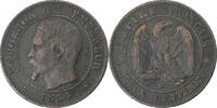 France 2 Centimes Coin, Napoleon III, Napoléon III, Strasbourg -
