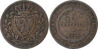 ITALIAN STATES 5 Centesimi Coin, SARDINIA, Carlo Felice, Torino -