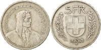 Switzerland 5 Francs Coin, Bern, Silver, KM:40 -