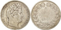 France 5 Francs Coin, Louis-Philippe, Strasbourg, Silver -