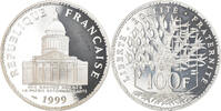 France 100 Francs Coin, Panthéon, Paris, BE, Silver -
