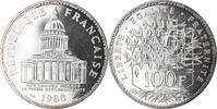 France 100 Francs Coin, Panthéon, Paris, FDC, Silver -