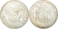 France 100 Francs Coin, Germinal, Silver, KM:957, Gadoury:900 -