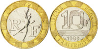 France 10 Francs Coin, Génie, Aluminum-Bronze, KM:964.2 -