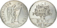 France 100 Francs Coin, Droits de l'Homme, Silver, KM:970 -