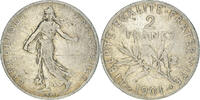 France 2 Francs Coin, Semeuse, Paris, Silver, KM:845.1 -