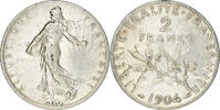 France 2 Francs Coin, Semeuse, Paris, Silver, KM:845.1 -