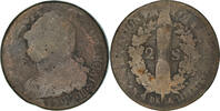 France 2 Sols Coin, 2 sols français, Strasbourg, Bronze -