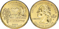 United States Quarter Coin, Arkansas, U.S. Mint, Philadelphia, golden -