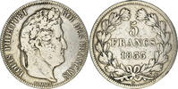 France 5 Francs Coin, Louis-Philippe, Rouen, Silver -