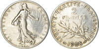 France 2 Francs Coin, Semeuse, Paris, Silver, KM:845.1 -