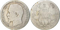 France 50 Centimes Coin, Napoleon III, Napoléon III, Paris -