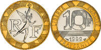 France 10 Francs Coin, Génie, Paris, BU, Aluminum-Bronze -