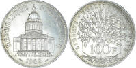 France 100 Francs Coin, Panthéon, Paris, Silver, KM:951.1 -