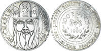 France 100 Francs Coin, Charlemagne, Paris, Silver, KM:982 -
