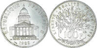 France 100 Francs Coin, Panthéon, Paris, Silver, KM:951.1 -