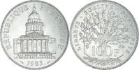 France 100 Francs Coin, Panthéon, Paris, Silver, KM:951.1 -