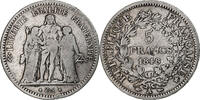 France 5 Francs Coin, Hercule, Paris, Silver, KM:756.1 -