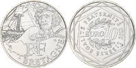 France 10 Euro Bretagne, Silver -