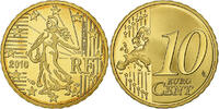 France 10 Euro Cent Paris, Brass, KM:1410 -