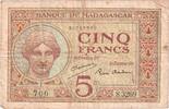 Madagascar 5 Francs ND(1937-1947) -