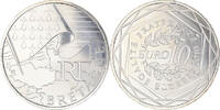 France 10 Euro Bretagne, Paris, Silver, KM:1648 -