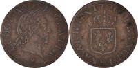 France Liard Coin, Louis XV, Liard à la vieille tête, Strasbourg -