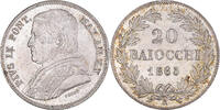 ITALIAN STATES 20 Baiocchi Coin, PAPAL STATES, Pius IX, Rome -