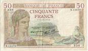 France 50 Francs Cérès, N.11170, Fayette:18.32, KM:85b -