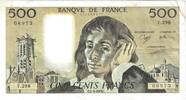 France 500 Francs Pascal, T.298, Fayette:71.41, KM:156g -