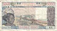 West African States 5000 Francs Banknote, KM:808Tb -