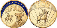 Spain Medaille Ecu Europa, Copper Gilt -