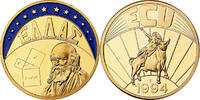 Greece Medal Ecu Europa, Copper Gilt -