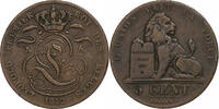 Belgium 5 Centimes Leopold I, Copper, KM:5.1 -