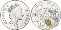 Fiji 10 Dollars Elizabeth II, Golden Wedding, Silver -